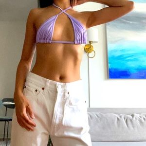 Lavender purple swimsuit bikini swim top